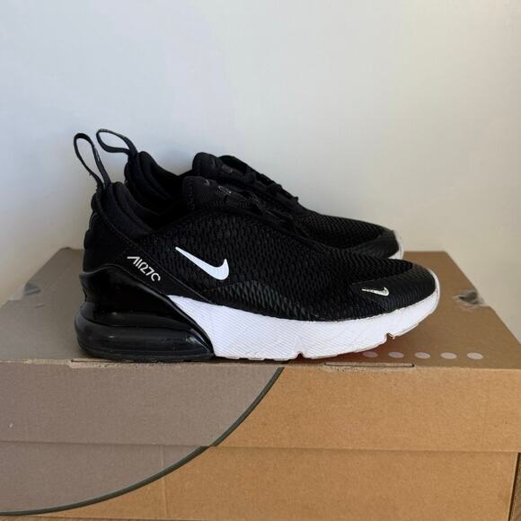 Nike Air Max 270 Black/White Kids Sneakers- SZ 1 Y - Picture 2 of 13
